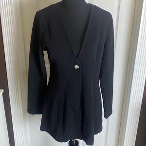 Women’s Black Single Button Textured Blazer Jacket Sz M NWOT